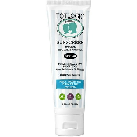 TotLogic Sunscreen – 20% Zinc Oxide – SPF 30 – Broad Spectrum