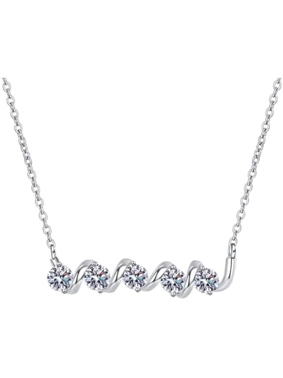 Total 1.5 Carat Moissanite Pendant Necklace Women's Diamond Necklace Lab Diamond Pendants for Necklaces Lady Moissanite Necklace for Wife Diamond Chains Lab Diamond Necklace