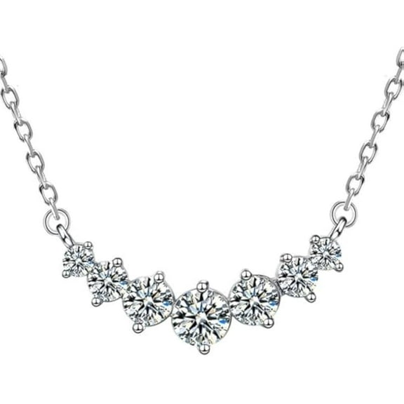 Total 1.7 Carat Moissanite Pendant Necklace Women's Diamond Necklace 18K White Gold Lab Diamond Pendants for Necklaces Lady Moissanite Necklace for Wife Lab Diamond Necklace
