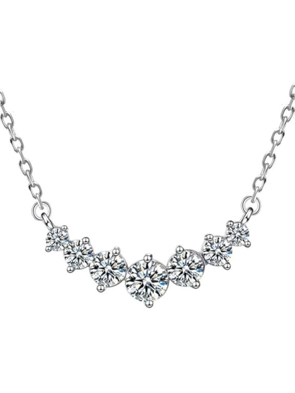 Total 1.7 Carat Moissanite Pendant Necklace Women's Diamond Necklace 18K White Gold Lab Diamond Pendants for Necklaces Lady Moissanite Necklace for Wife Lab Diamond Necklace