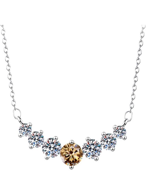Total 2.8/5 Carat Moissanite Pendant Necklace Women's Diamond Necklace 18K Gold Lab Diamond Pendants Necklaces for Women Moissanite Necklace Lab Women's Diamond Necklace
