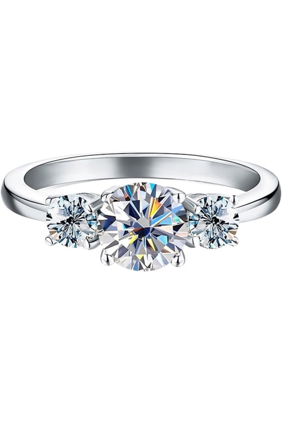 Total 3 CT Moissanite Diamond Ring for Women Diamond Engagement Rings 925 Sterling Silver Moissanite Ring Womens Anniversary Rings Diamond Wedding Rings Eternity Rings