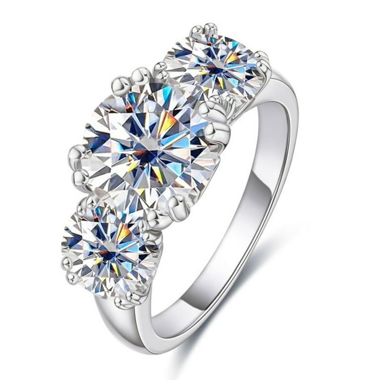 Total 5cttw Moissanite Engagement Rings for Women Stone D Color