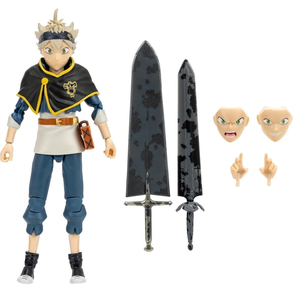 Total Anime Asta - 6.5-Inch Figure with Swappable Faceplates, Alternate Hands, and Weapons (Black Clover)