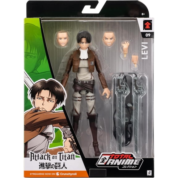 Total Anime Levi - 6.5-Inch Figure with Swappable Faceplates, Alternate Hands, and Weapon