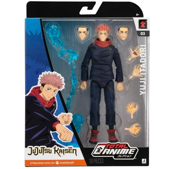 Total Anime Yuji Itadori - 6.5-Inch Scale Figure with Swappable Faceplates, Alternate Hands, and Energy Effects
