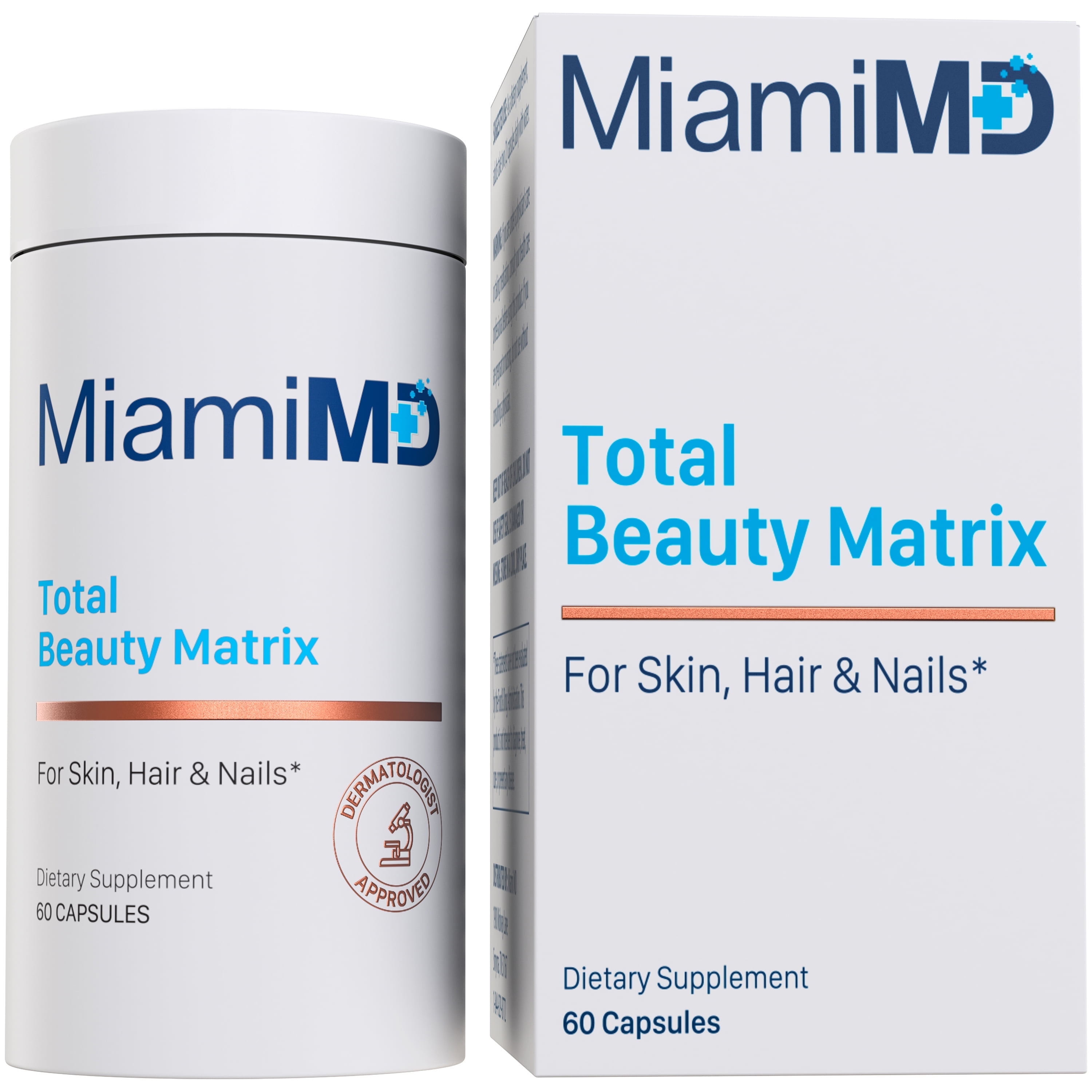 MiamiMD Total Beauty Matrix Collagen Supplements for Women - Collagen Capsule for Hair, Skin & Nails