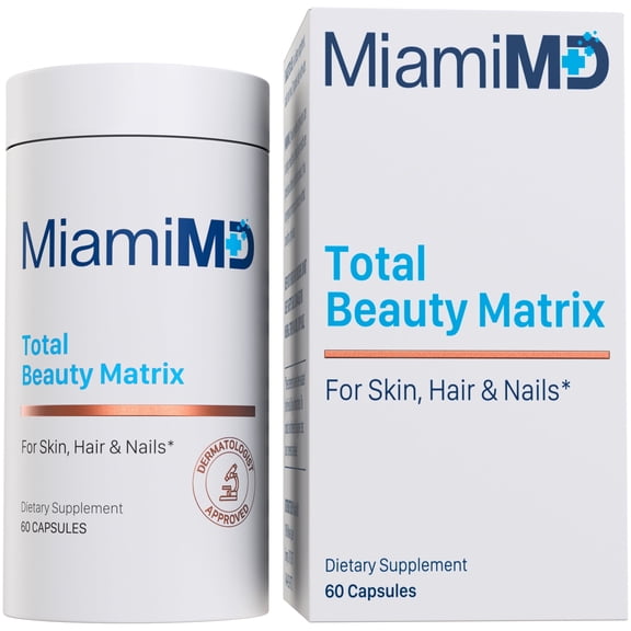 MiamiMD Total Beauty Matrix Collagen Supplements for Women - Collagen Capsule for Hair, Skin & Nails