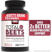 Force Factor Total Beets, Beet Root Capsule Alternative with Beetroot Powder for Heart Health, Blood Pressure, Circulation & Nitric Oxide, 120 Tablets