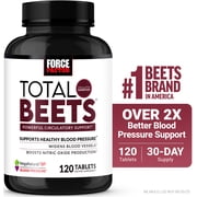 Force Factor Total Beets, Beet Root Capsule Alternative with Beetroot Powder for Heart Health, Blood Pressure, Circulation & Nitric Oxide, 120 Tablets