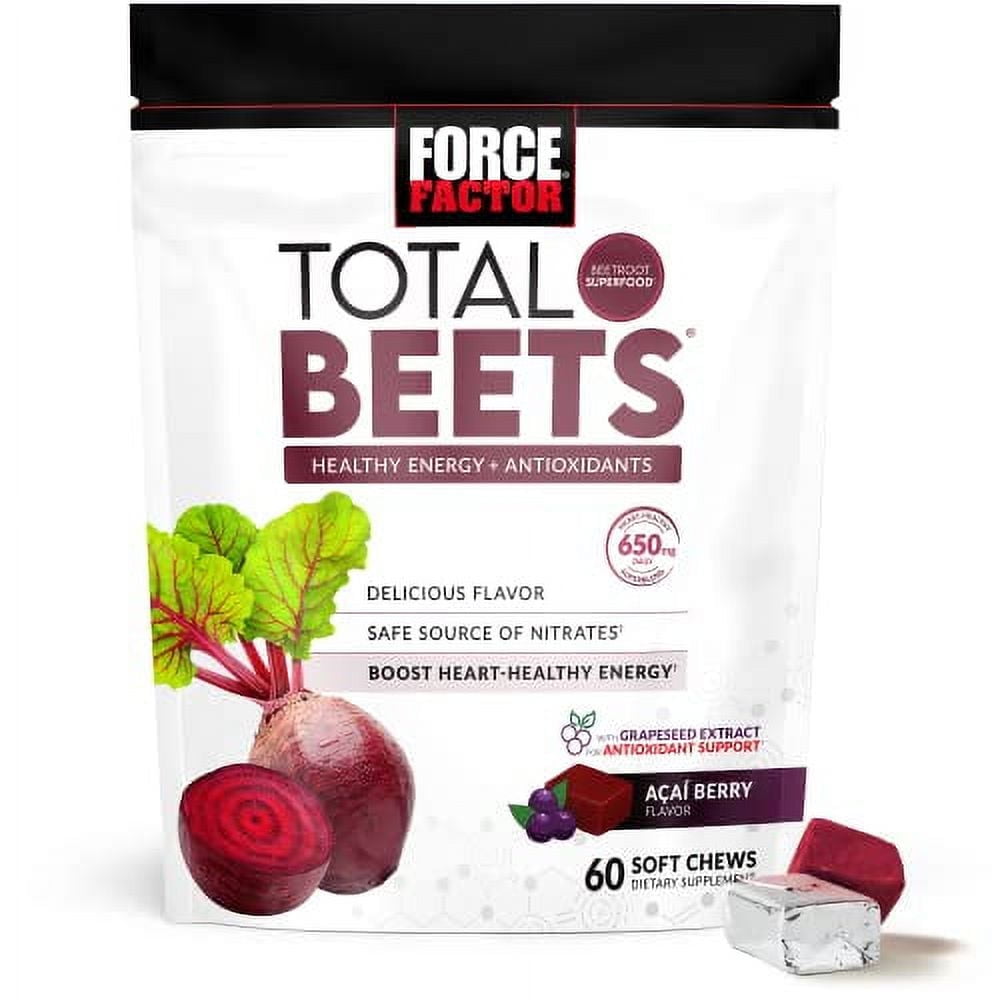 Force Factor Total Beets Chewables, Energy Supplement with Beetroot