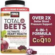 Force Factor Total Beets Ultimate Heart Health, Blood Pressure Support with CoQ10 & Beet Root for Nitric Oxide & Energy, Berry, 60 Soft Chews