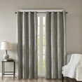 thumbnail image 1 of Total Blackout Curtain for Bedroom Living Room, Knitted Jacquard Damask Window Curtain Panel with Gunmetal Grommet, Fits Up to a 1.25'' Diameter Rod, 84.00''x50.00''x0.13'', Charcoal, 1 of 8