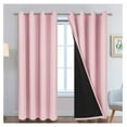 thumbnail image 1 of Total Blackout Curtains, 2 Thick Layers Completely Blackout Thermal Insulated Drapes with Black Liner for Bedroom(52Wx96L, Pink, 2 Panels), 1 of 7