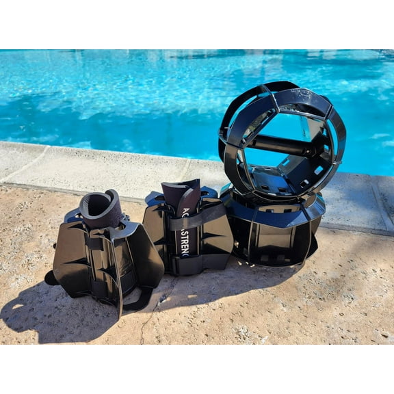 Total Body Bundle | Functional Aquatic Workout Equipment | Water Weight for Pool Exercise | Free Workout Programs and Demo Videos Online | Quick Start Guide Included with Shipment.