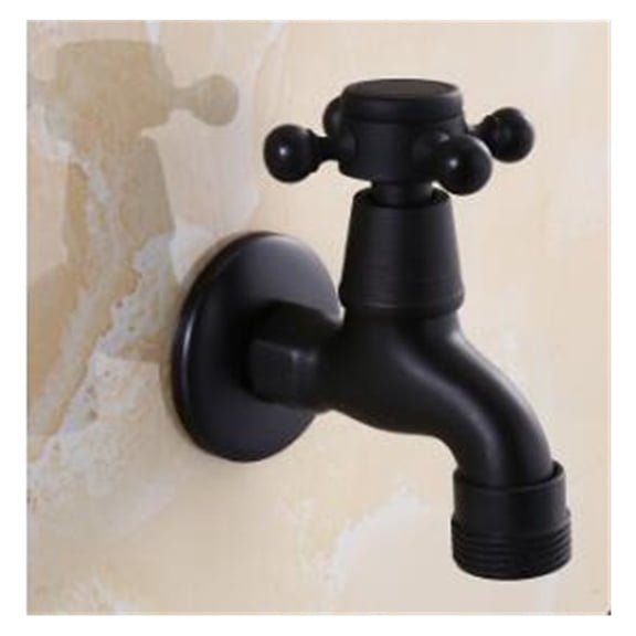Total Brass Black Oil Brushed Double Using Washing Machine Faucet Bathroom Corner Faucet Tap Garden Outdoor Mixer ,Easy to Operate