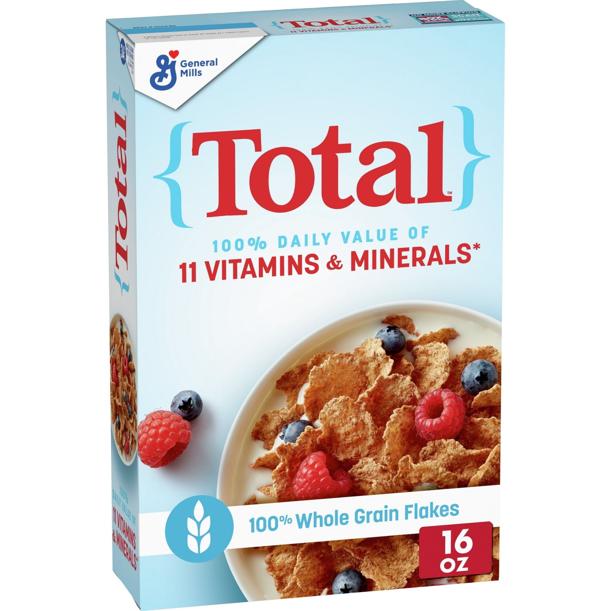 Total Breakfast Cereal, 100% Daily Value of 11 Vitamins & Minerals, 16 oz (Pack 4)