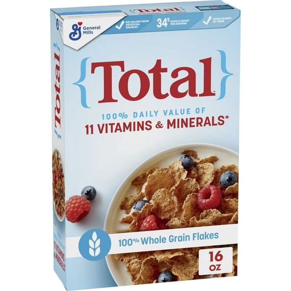 Total Breakfast Cereal, 100% Daily Value of 11 Vitamins and Minerals, 16 oz(pack of 2)