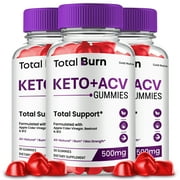 Total Burn Keto + ACV Gummies Supplement for Ketogenic Diet, Premium Formula, Organic Ingredients, 3 Month Supply 3 Pack