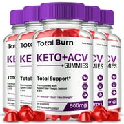 Total Burn Keto + ACV Gummies Supplement for Ketogenic Diet, Premium Formula, Organic Ingredients, 5 Month Supply 5 Pack