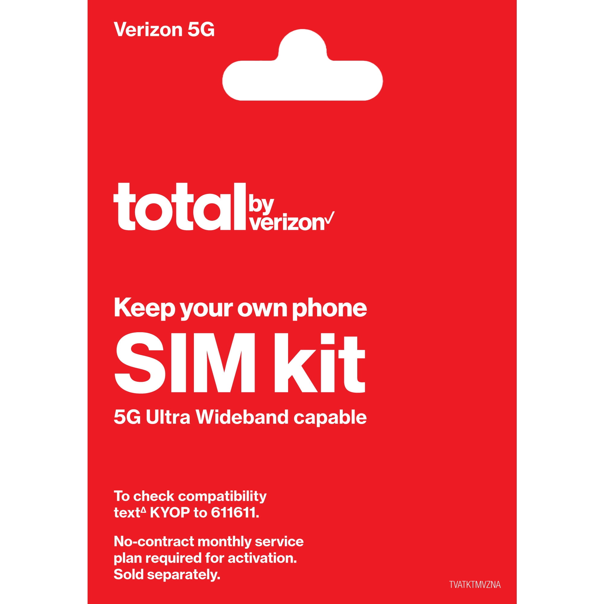 Total By Verizon Bring Your Own Phone Mini Sim Kit No Airtime Prepaid