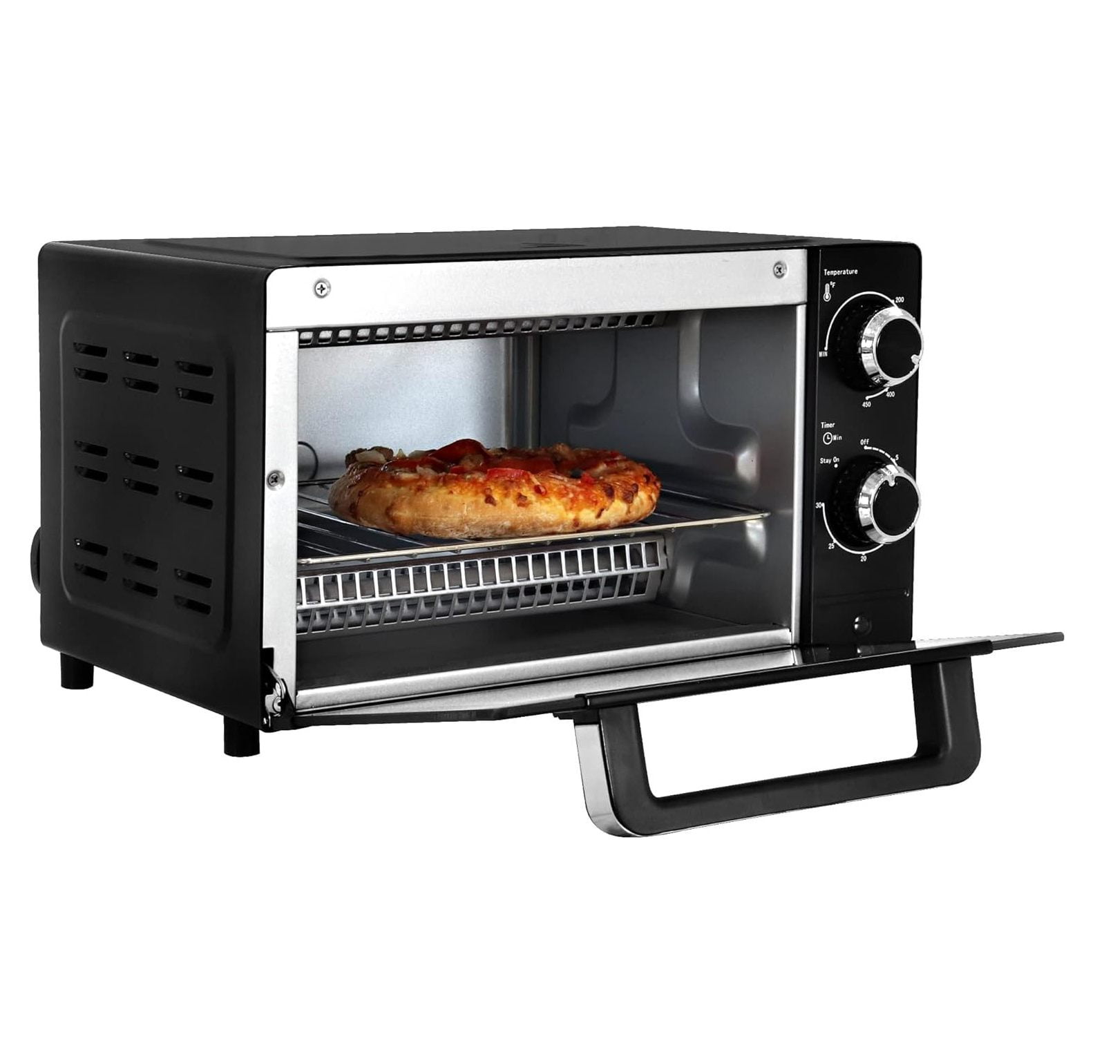 Toaster Oven Countertop, 12L Toaster Oven with Natural Convection, Compact  Size, Easy to Control with Timer-Bake-Broil-Toast Setting, Stainless Steel