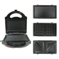 thumbnail image 1 of Total Chef 4-in-1 Grill Waffle Maker Sandwich Press Open, Electric Griddle, Black, 1 of 8