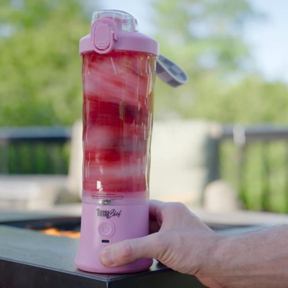 Total Chef Portable Blender - For Smoothies & Protein Shakes, USB Rechargeable Cordless Mini Travel Mixer, Personal Juicer, Ice Crusher, Blender Bottle for Home & Kitchen, 20oz, Lilac