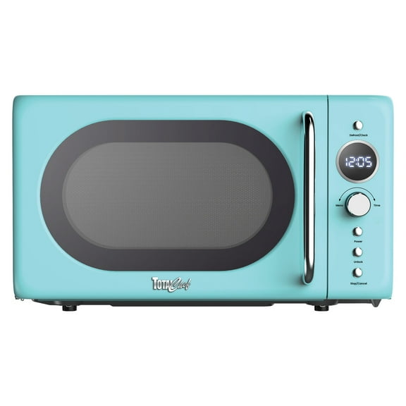 Total Chef Retro Microwave Oven, 0.7 Cu Ft, 8 Pre-Sets, 700W, Blue