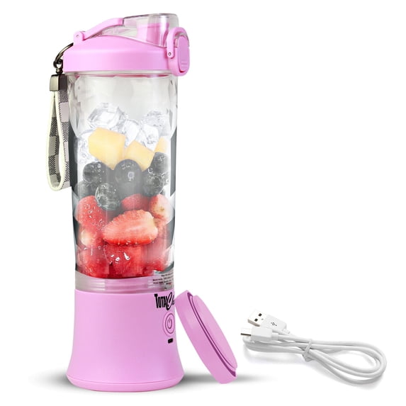 Total Chef Cordless Portable Blender 20 oz, USB Rechargeable, Lilac