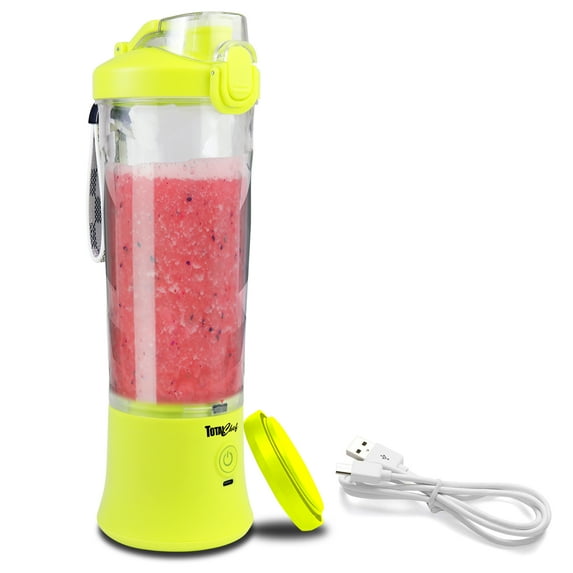 Total Chef Portable Blender 20 oz (600 mL), USB Rechargeable, Neon Green