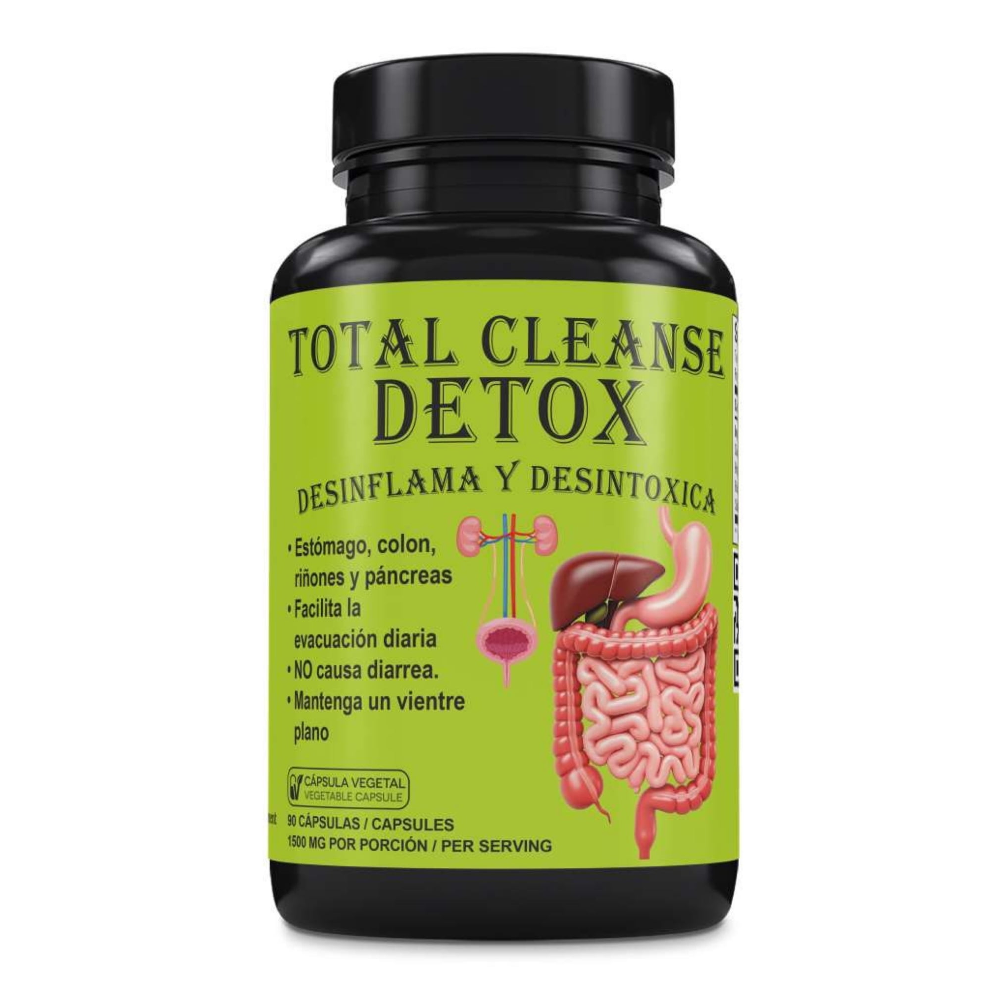 Total Cleanse Detox Capsules  Herbal Digestive Support Supplement   Cascara Sagrada, Senna Leaf, Aloe Vera, Fennel & Horsetail  1500 mg Per  Serving  90 Vegetable Capsules  30 Day Supply - Walmart.com