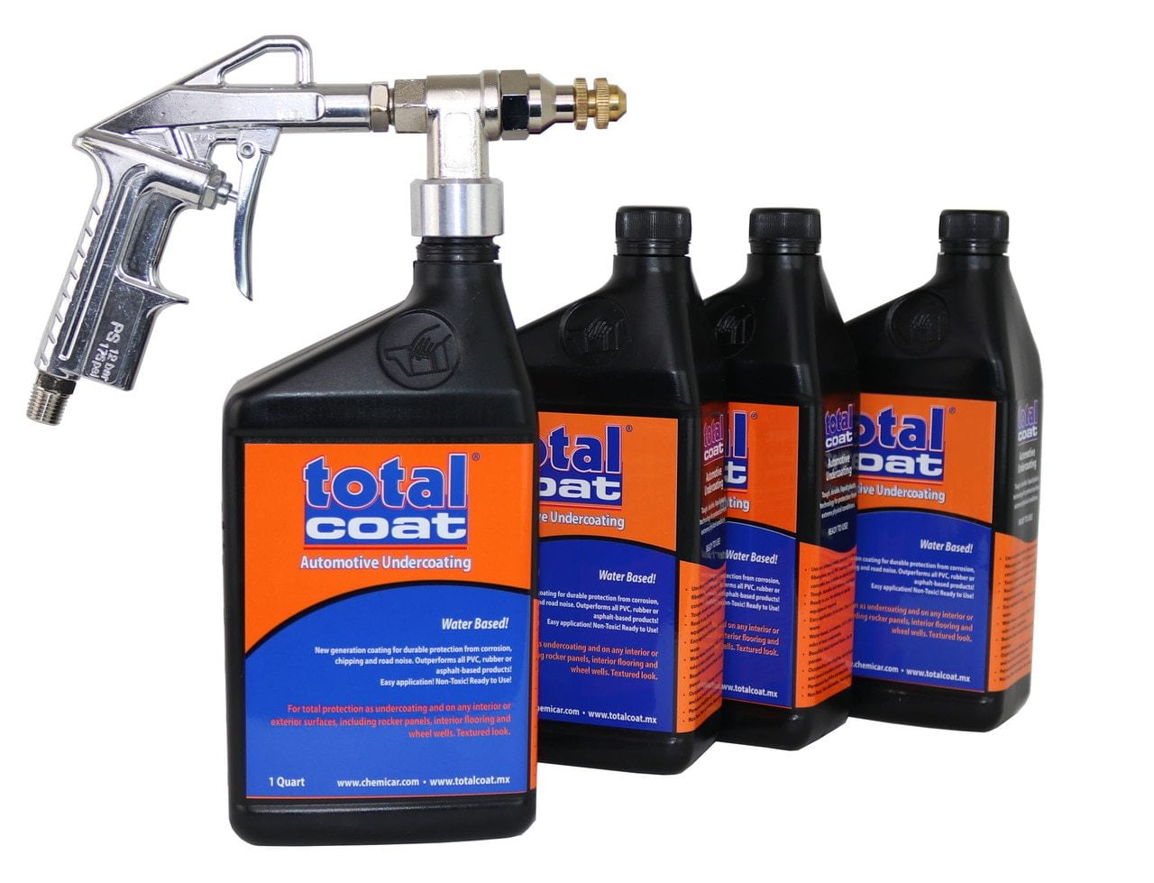 Total Coat Undercoating for Cars Trucks Auto Undercoating Kit Includes 4  Quarts + 1 Spray Gun 