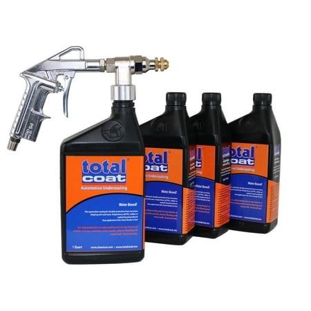 Total Coat Undercoating for Cars Trucks Auto Undercoating Kit Includes 4 Quarts + 1 Spray Gun
