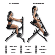 Total Crunch Power Rider Home Gym Workout Machine for Cardio, Core, and Glutes - Ideal for Abdominal and Squat Exercises with a Horse Riding Motion
