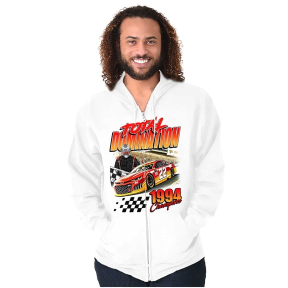 Total Domination Racecar Champion Men's Big & Tall Graphic Zip Up Hoodie Brisco Brands 5X