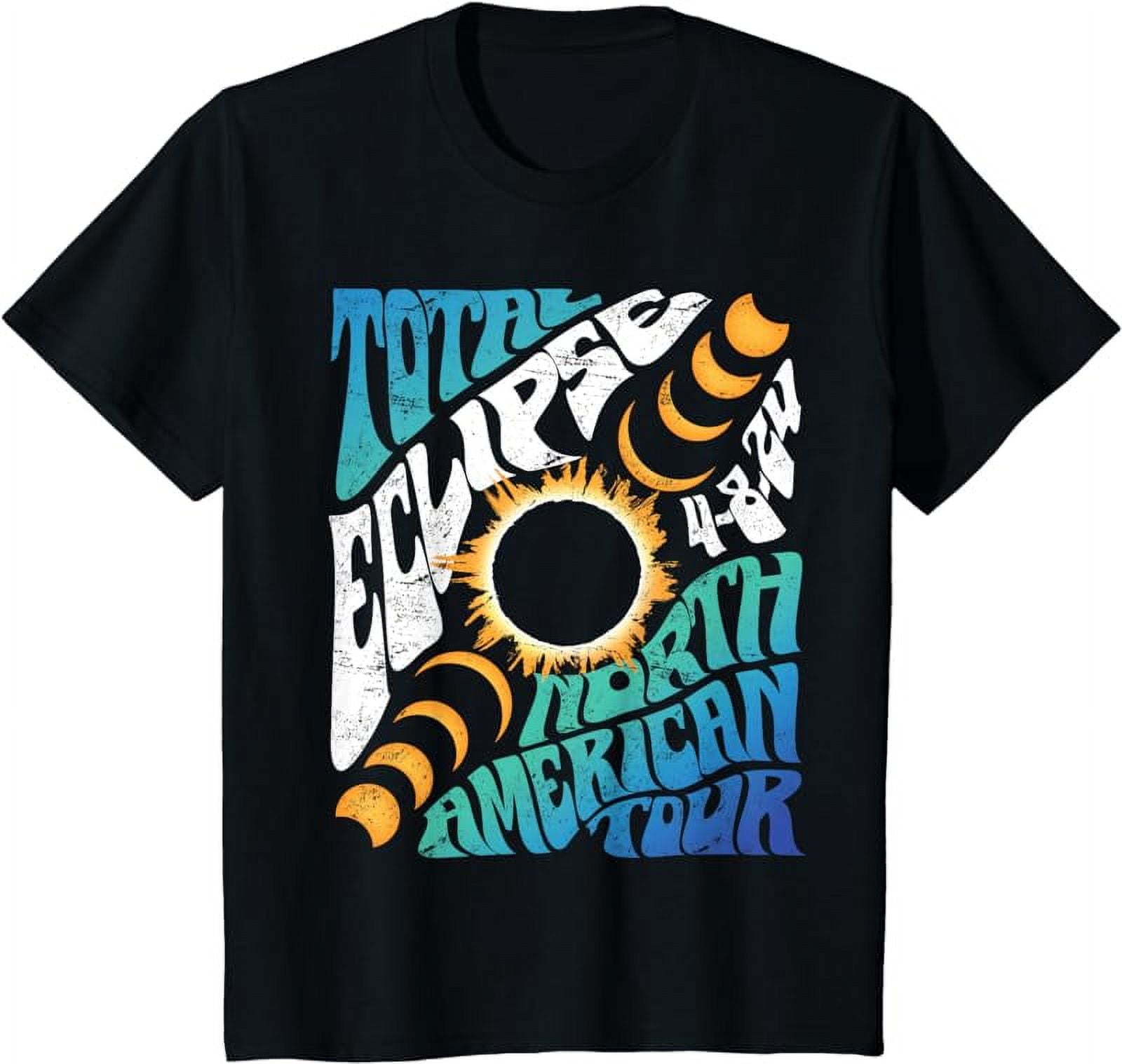 Total Eclipse 2024 Retro Groovy North American Tour Concert TShirt