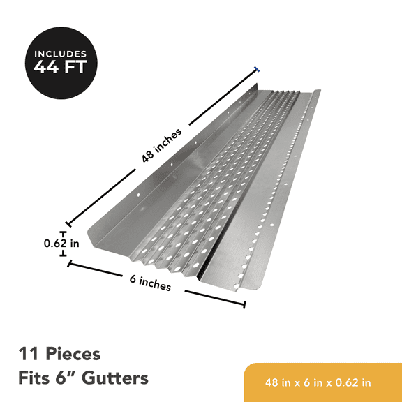 Total Gutter Guard All-Aluminum Gutter Guards in Mill. Fits 6" Gutter - 44 FT. kit (nominal)