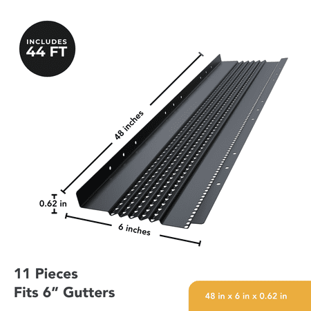 Total Gutter Guard All-Aluminum in Black. Fits 6 in. Gutters - 44 ft. Kit (Nominal)