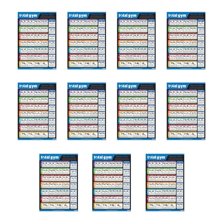 Total Gym 24" x 36" Quick Reference Exercise Chart with 35 Workouts (11 Pack)