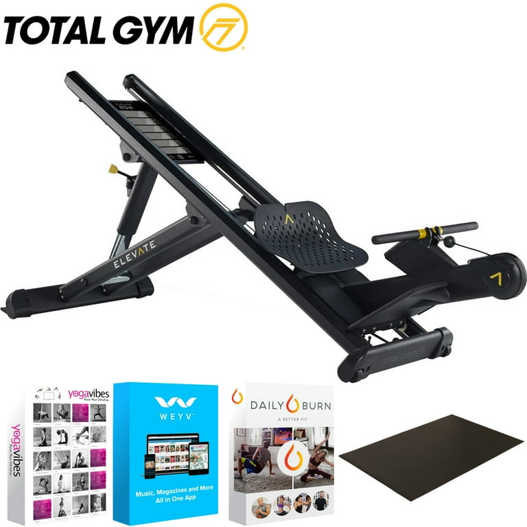 Total Gym 7450-B1 ELEVATE Row ADJ Exercise Equipment Bundle with