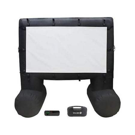 Total HomeFX - 1500 Outdoor Theater Kit with 72" Inflatable Screen and 40-Watt Bluetooth Speaker - Black