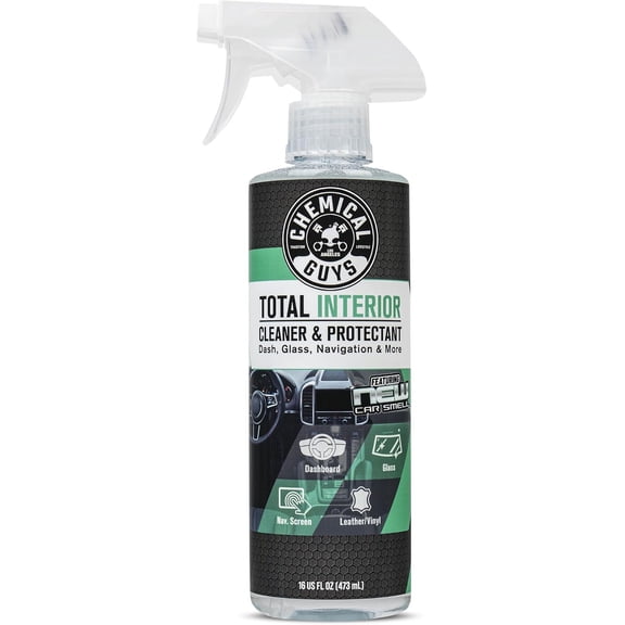 Total Interior Cleaner & Protectant - New Car Scent, Cleaning Spray, Cleans and Protects Leather, Vinyl, Plastic, Rubber, Glass, Safe for Trucks, SUVs, Jeeps, RVs More 16 oz