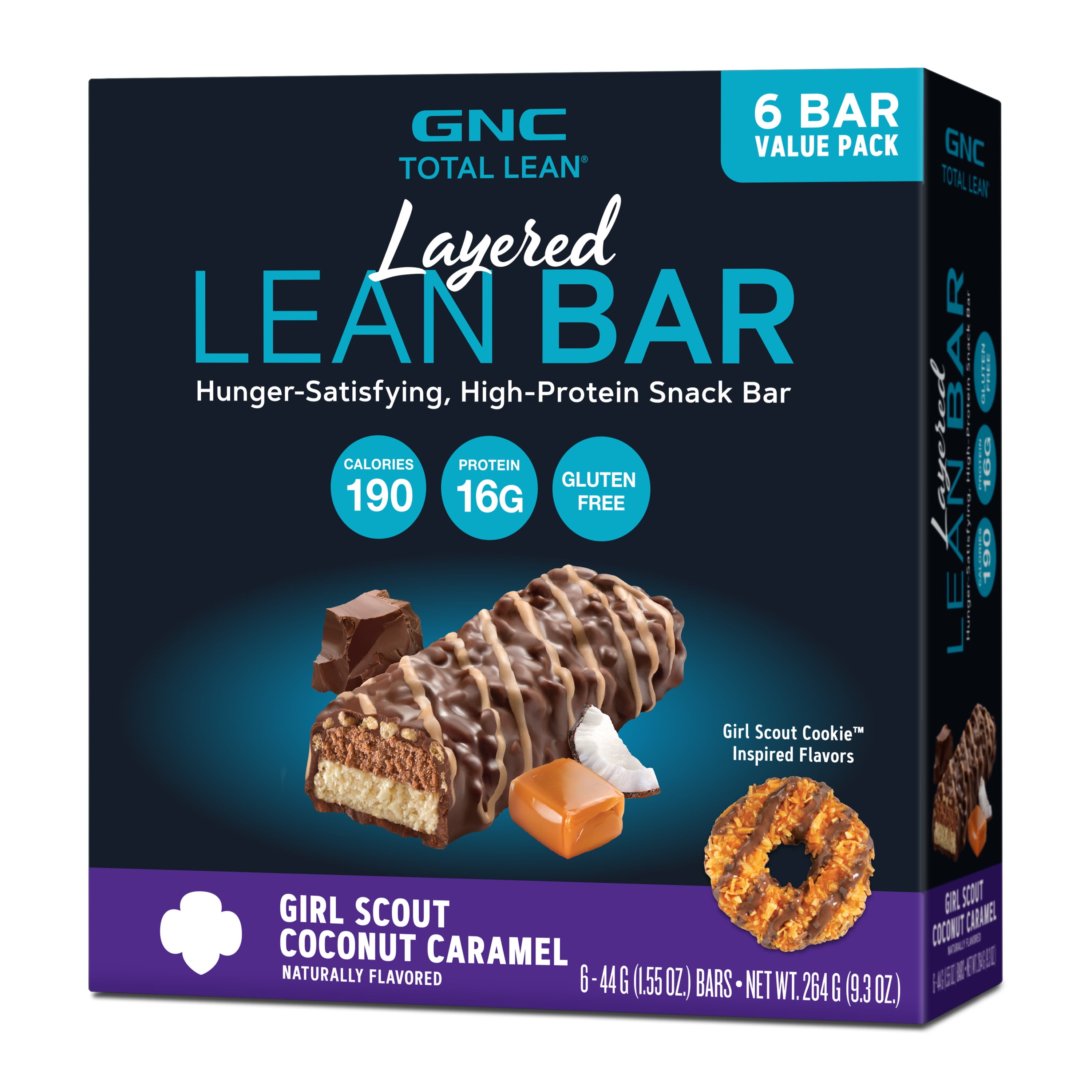 GNC Total Lean, Lean Shake 25, To Go Bottles, Low-Carb Protein Shake to  Improve Weight Loss & BMI, Girl Scouts Coconut Caramel