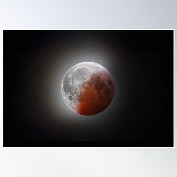 Total Lunar Eclipse Composite - March 14, 2025 Poster Wall Art, Modern Wall Decor, 24x36 UNFRAMED