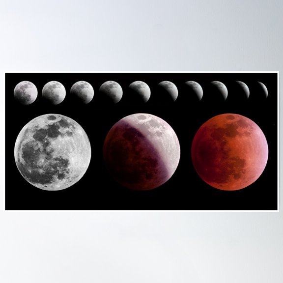 Total Lunar Eclipse, December 2011 Poster Wall Art, Modern Wall Decor, 24x36 UNFRAMED