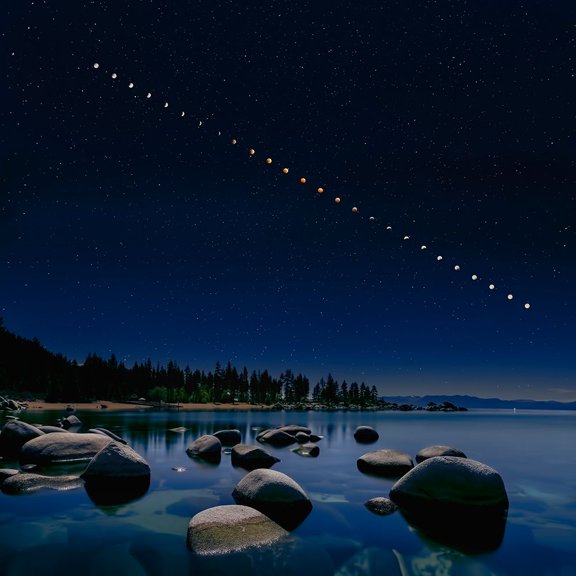 Total Lunar Eclipse Poster Print - Hua Zhu (24 x 24)