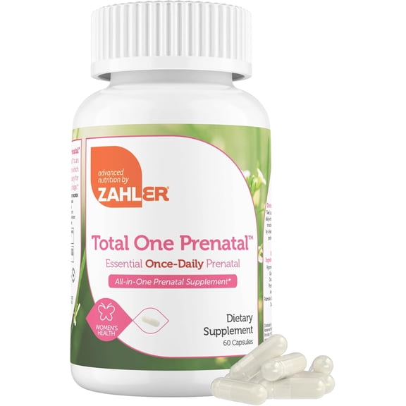 Total One Prenatal, Essential Once-Daily Prenatal, 60 Capsules, Zahler