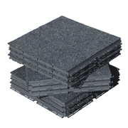 Total Outdoor Patio Deck Tiles, 12.22 x 12.22 inches Composite Interlocking Decking Tile, Four Slat Plastic Outdoor Flooring, 9 Pieces One Pack, Dark Grey