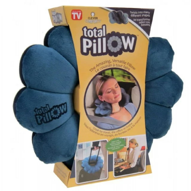Total Pillow Microbead Adjustable Pillow for Neck and Lumbar Support,  Blue